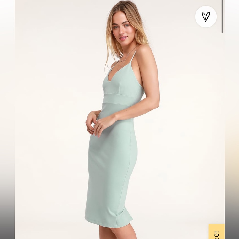 Lulus Don’t Tell ‘Em Light Blue Bodycon Midi Dress